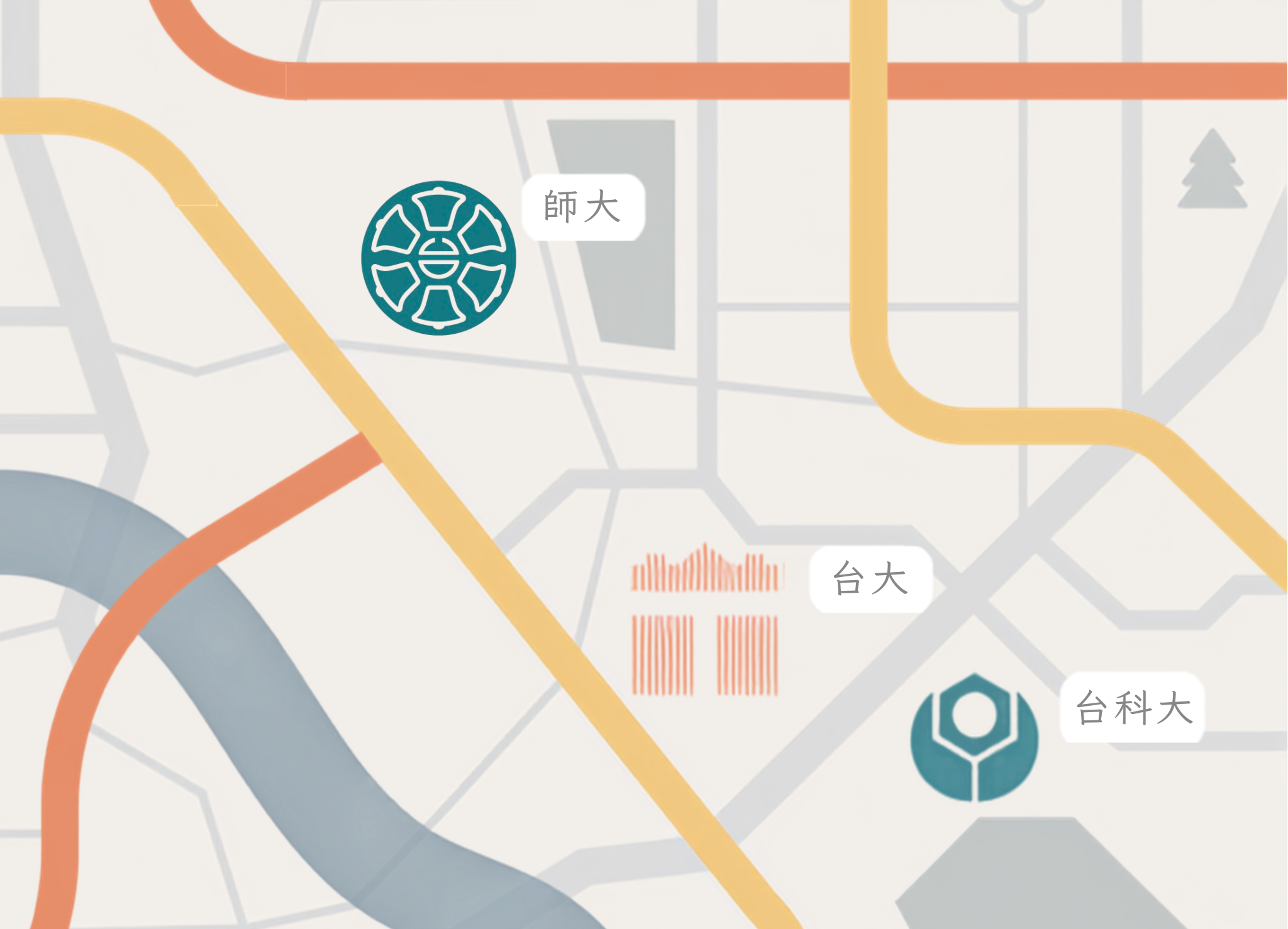 三校圖示